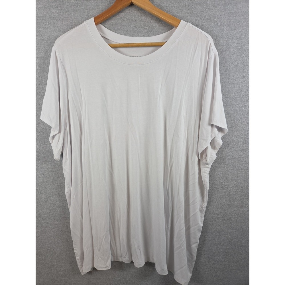 Torrid Super Soft Jersey Knit T Shirt 4X White‎ Scoop Neck Flowy Relaxed Stretch
